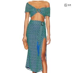 House of Harlow 1960 Off-Shoulder Two-Piece Skirt set